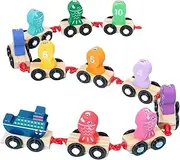 ibasenice Learning Toy for Boys and Girls Baby Toys Wooden Educational Toys Boys and Girls Wooden Train Set