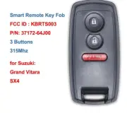 Smart Remote Car Key Fob 3 Buttons 315Mhz for Suzuki Grand Vitara SX4 2007 2008