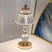 Cordless Table Lamp, Rechargeable Battery Operated Lamp, 3 Color & Stepless Dimmable LED Touch Lamp, Portable Retro Metal Beside Lamps for Home Bedroom Restaurant Outdoor (Gold-803)