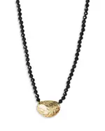Argento Vivo 14K Gold Plated Sterling Silver & Onyx Molten Bead Necklace, 14 - 16