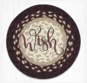 Set of 2 Braided Jute Round Placemat/Trivet/Swatch. WISH. Earth Rugs.10"