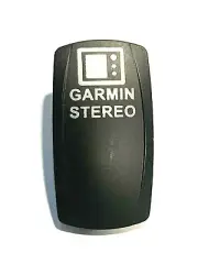 Carling Garmin Stereo White Lighted Rocker Switch Cover Black
