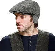 [DOCILA] Ivy Cap for Men Retractable Invisible Earflap Caps Warm Outdoor Ear Cover Wool Blend Beret Flat Newsboy Gatsby Hats