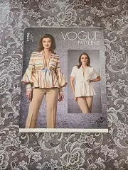Vogue V1700 Misses 8 to 16 Deep V Neck Blouse Top Uncut Sewing Pattern