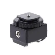For Nikon For Canon Flash to Camera Hot Shoe Converter Adapter PC Sync Socket