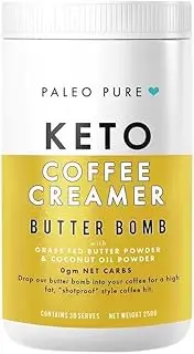 Paleo Pure Keto Coffee Creamer Butter Bomb with Grass Fed Butter and Coconut Oil Powder 250 g
