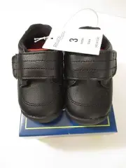 NIB Boys GENUINE BABY OSHKOSH Size 3 BLACK AUSTON Dress Shoes