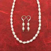 Freshwater Pearl Necklace and Earring Set / Handcrafted by Sassi LaMuth Jewelry