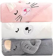 3 Hooded Baby Towel, Baby Bath Towels with Hood, Baby Hooded Towels, Baby Towel with Hood, Hooded Baby Bath Towel, Baby Towels with Hood, Soft Absorbent, for Baby Boy and Girl