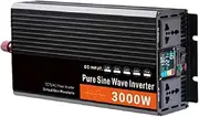 AISINILALAO 1500 Watts Power Inverter Pure Sine Wave,12V 24V 48V 60V 72V DC to 110V/220V AC Converter, with LCD Display/2 AC Sockets Peak 3000W Outlets,Split Phase Inverter,48V to 110V