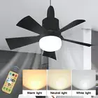 Socket Fan Light with Remote Ceiling Fans with Lights Dimmable Bedroom E27 30W