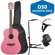 Ashton SPD30GUV Dreadnought Acoustic Guitar Pack w/ Gig Bag, Capo, Stand & Tuner