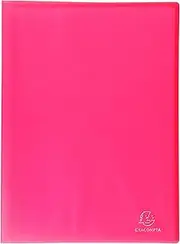 Exacompta - Ref 85465E - Box of 12 Pockets Chromaline - 40 Pockets Made of Smooth Crystal Glass - 80 Pages - for A4 - Size 24 x 32 cm - Transparent Polypropylene Cover semi-Rigid red