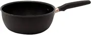 [Meyer] Accent Series Hard Anodised Non Stick Cookware 22cm/2.8litre Saucier Pan, Pots and Pans, Induction Compatible, Dishwasher Safe, Oven Safe, Matte Black