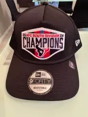 New Era Houston Texans 9FORTY A-Frame Adjustable Snapback Hat AFC Champs - Black