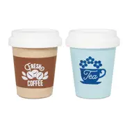 2pc Le Toy Van Honeybake Take Away Hot Drink Cups Set 7x9cm Wooden Toy 2y+