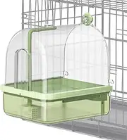 Parakeet Bird Bath - Automatic Bird Bath - Chew-Proof Stand Perch Playground 2 Modes Automatic For Indoor Outdoor Aviary Travel Show