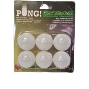 Jammi Glow in the Dark Ping Pong Table Tennis Balls Pack of 6 beer pong