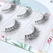 Aimo - Set of 3 Pairs: Natural Crisscross False Eyelashes Black - One Size