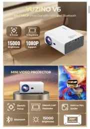 【Electric Focus】YUZINO Mini Projector with WiFi and Bluetooth, 2024 Upgrade