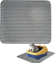 Double-layer Waterproof Cat Litter Mat, Pet Tracking Pad, Indoor Floor Mat, Anti-Slip Base, Waterproof, 30x30cm, For Feeding, Scratching, Training