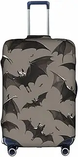[Pvinnk] Halloween Bats Grey Print Protective Luggage Cover Elastic Washable Suitcase Protector Travel Gear Protector, White, X-Large