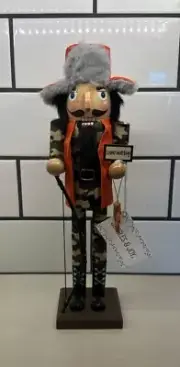 Northlight 15" Decorative "Gone Hunting" Wooden Christmas Nutcracker in Fatigues