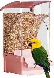 Parrot Feeder, Transparent Food Container, Treats Dispenser, Pet Supplies for Cockatiel Parrot Cockatoo Canary Parakeet Conure
