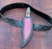 Engraved Leather Fixed Blade Knife Belt Sheath Tool Case Cover - Knife Holster