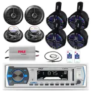 Pyle USB Bluetooth Radio,LED Boat 6.5" Speakers,6.5" Speakers,Antenna, Amplifier
