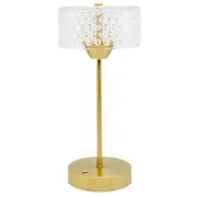 Boyle Rechargeable LED Portable Table Lamp with Acrylic Drum Shade 15x15x32cm