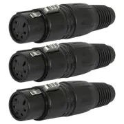 3x 5-Pin XLR Female Plug DMX Cable Connector Adapter DJ Stage Lighting Equipment