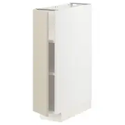METOD base cabinet with shelves, white/Havstorp beige, 20x60x80 cm