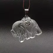 Natural Clear Crystal Black Obsidian Elephant Black Rhinestone Pave Pendant