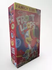KELLOGG'S FAMILY SIZE FROOT LOOPS CEREAL 16.6OZ BOX RARE Dark MISPRINT - NEW
