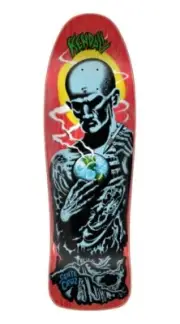 2021 Santa Cruz Jeff Kendall Atomic Man Red Old School Reissue Skateboard Deck