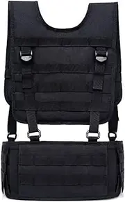 [tooloflife] Black Multifunctional Outdoor Vest Modular Waistcoat Light-Weight Plate Carrier for Paintball, Hunting, Fishing, Hiking, Camping, Training