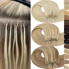 200G Thick Real Remy Human Hair Extensions Easy Loop Micro Ring Beads Tip Blonde