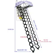 Attic Ladder Attic Pull Down Ceiling Ladder Access Stairs Al-Mg Folding Loft Lad