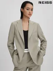 Reiss Green Whitley Wool Blend Single Breasted Suit Blazer (Q83393) | $545