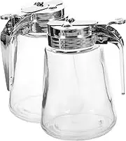 2 Pack Glass Oil Pot Sugar Dispenser Creamer Pump Syrup Pump Freshness Style