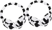 [MOBUTOFU] Djustable Women's Earmuffs 2 Pairs Warm Ear Covers Cow Pattern for Stylish Winter