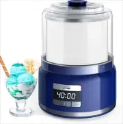 2.1 Qt Ice Cream Maker, LED Screen and Timer,Color: Blue,8.9*12.1inch
