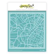 Honey Bee Road Map Background Stencil