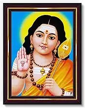 Pavan Photo Laminations Lord Murugan Subramanya Swamy Subrahmanya Wall Painting Framed Home Decor (Wood,Matte,Brown,Small Size,6 x 8 Inch) B35S