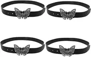 [Minkissy] 4pcs Retro Waist Belt with Metal Butterfly Buckle Embellished Strap for Dresses Elegant Fashion Accessory for Various Occasions for Stylish Ladies