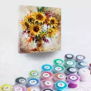 Leonid Afremov a HAPPY SUNFLOWERS Paint By Numbers Full Kit Painting On Canvas