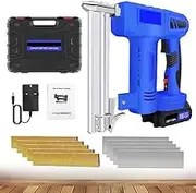 21V Cordless Brad Nailer, 2-in-1 Nail Gun/Staple Gun, Battery Powered Stapler Gun with Battery and Charger, 500 Nails and 500 Staples for Upholstery, Carpentry and Wood Working