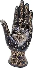 Palmistry Hand Resin Statue Telling Palm Reading, Ancient Mystical Palm with Lines and Symbols Sculpture for Palm Readers（Black）