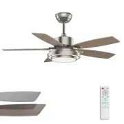 42 Inch Nickel Ceiling Fans with Lights and Remote Control for Bedroom, Moder...